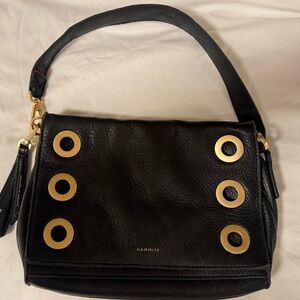 Hammitt Black Shoulder Bag with Gold Accents